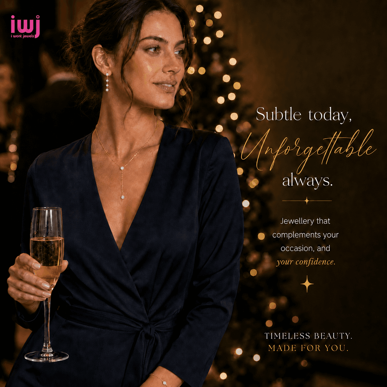Jewellery for satin and silk dress styling